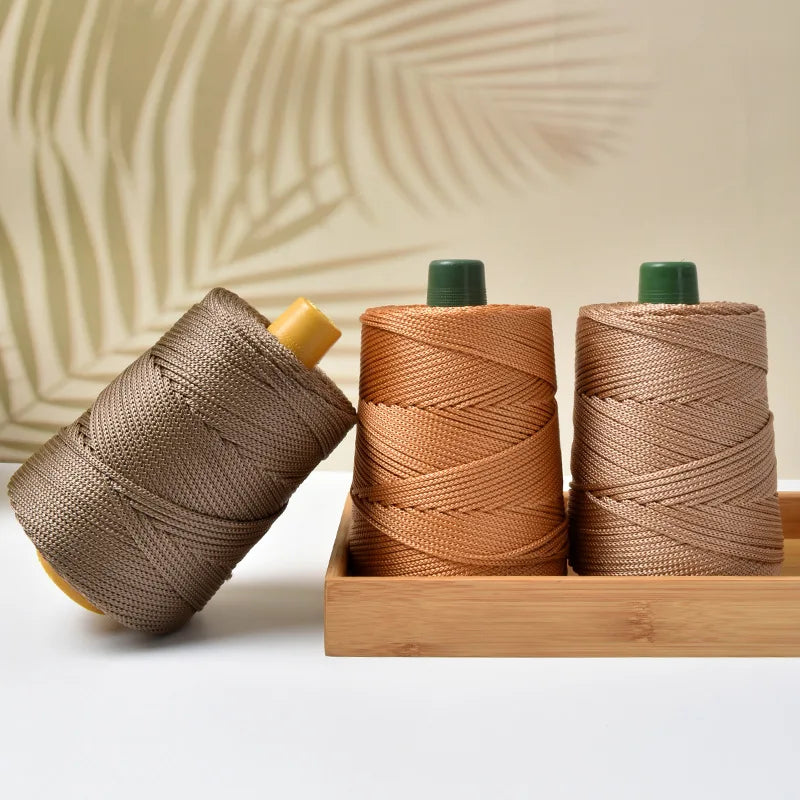 Light Ice Silk Thread Hat Hand-knitted Diy Hook Bag Cushion Blanket Hollow Bright Silk Coarse Wool Thread Macrame Cord