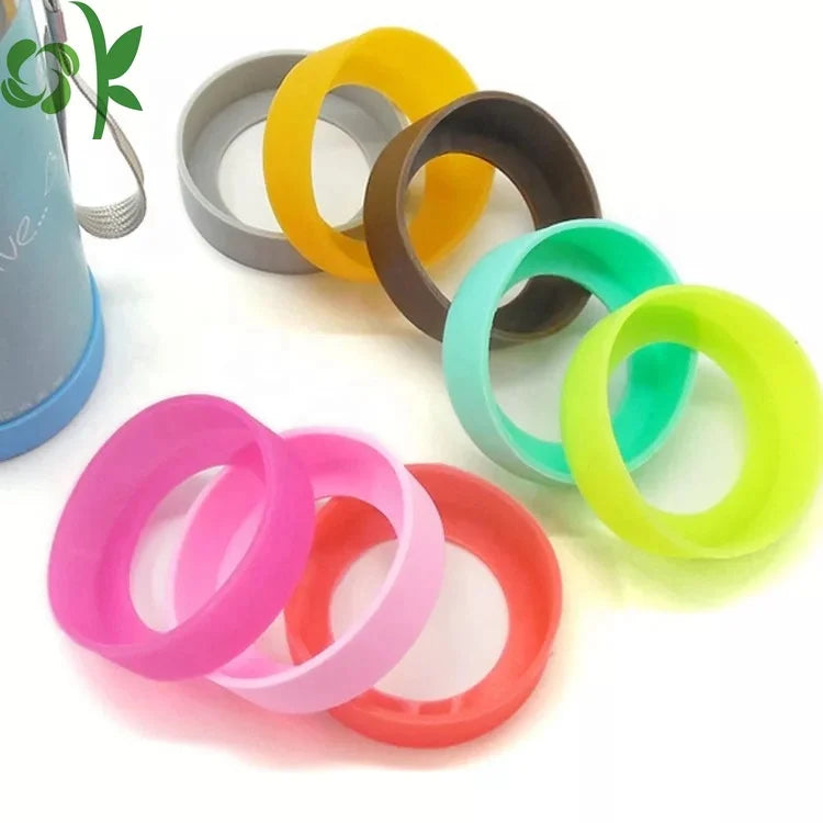 OKSILICONE 55mm 60mm 65mm Silicone Protective Cup Mat Sleeve Anti Slip Bottom Boots Custom Logo Sports Water Bottle Covers