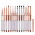Rose Gold 3D Tips Line Stripes DIY Drawing Pen UV Gel Brushes Fine Line Nail Art Brushes