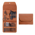 Wholesale Price Popular 16pcs Stainless Steel Multiple Colors Manicure & Pedicure Set with Leather case