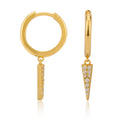 Wholesale Independent Design Custom Style Inverted Triangle Drop Hoop Earring Zircon Dangle Earring Woman