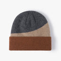 Autumn and Winter Warm Ear Protection Knitted Hat for Men's Casual Versatile Color Blocked Cold Hat Fashion Knitted Hat