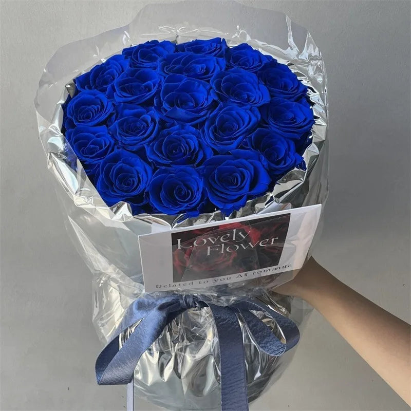 Handmade Wedding Flowers Bridal Bouquet Fashionable Blue Silk Soap Rose Flower for Lover Sweet Pretty Wall Occasion