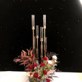 Wholesale 8 10 Arms Glass Tube Candle Holder Wedding Decoration Gold Metal Candelabra Centerpiece