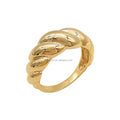 Wholesale 14K Real Pure Gold Ring AU585 Twisted Croissant Anniversary Jewelry Fine Jewelry Rings