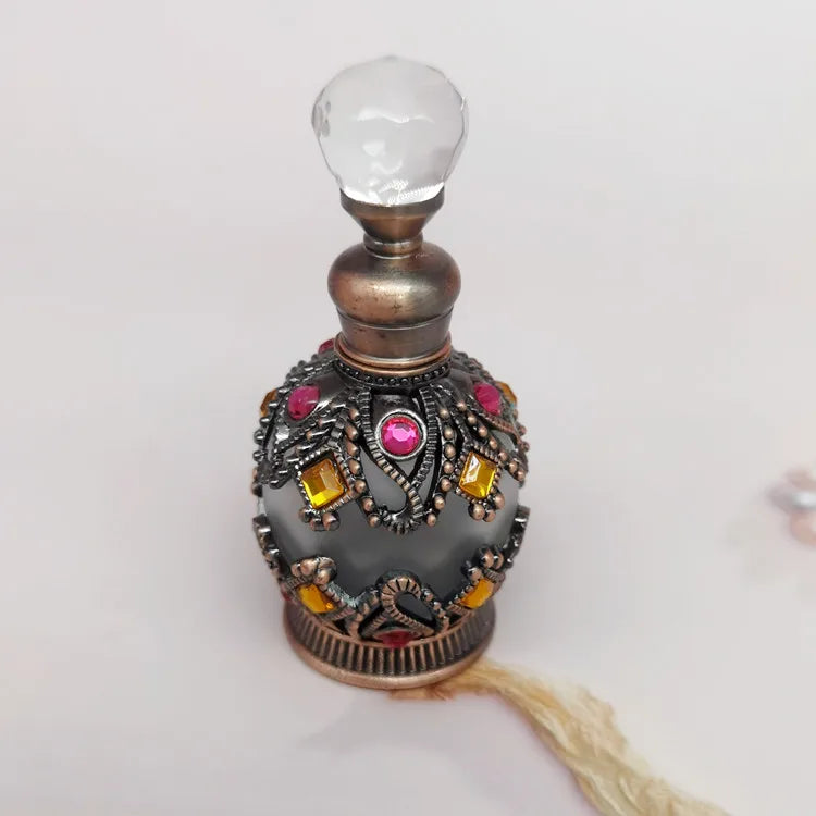 Arabian Dubai Perfume Oil Fragrance Bottle 15ml Round Shape Essential Oil Bottle Vintage Perfume Bottle in Stock