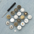 Custom Button Embossed Snap Button Zink Alloy Metal Gold Silver Denim Shank Jeans Buttons and Rivets for Jeans Clothes