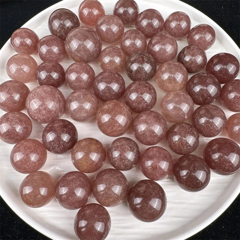 Wholesale Healing Stone Natural Crystal Polished Strawberry Quartz Sphere for Healing
