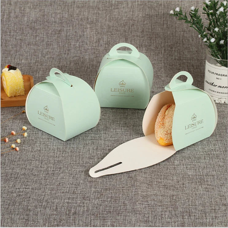 White Cardboard Bakery Cupcake Custom Design Embossing Matt Lamination Foldable Folders Gift Packaging for Pastries Pies Cakes