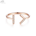 Most Popular Daily Wearing Handmade Minimalist Stackable Ring Jewelry 18K Solid Rose Gold Elegant Real Natural Diamond Open Ring