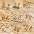 Retro Stainless Steel Golden Butterfly Fashion Jewelry Earrings Waterproof and Non Fading Oil Droplets Colorful and Stylish