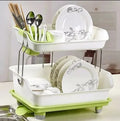 Hot Sale Kitchen Accessories Storage Plastic Dish Drainer Rack Plate Tray Dish Drying Rack 2 Layer Dryer Drain Dish Rack
