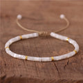 New Fashion Boho Mother of Pearl Natural White Shell Tile Beads Dainty Bracelet for Women Girl Jewelry Wholesale Dropshipping