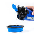 2025 New Multi Functional Leakproof 2 in 1 Bottle Slow Feeder Foldable Silicone Pet Bowl Outdoor Drinking Pet Portable Bottle