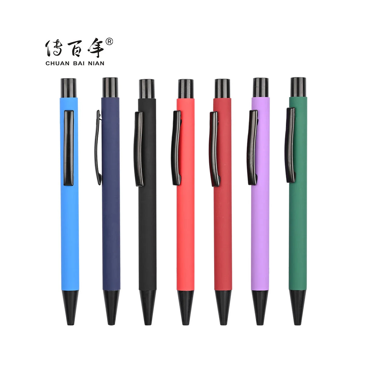 2025 Hot Selling New Promotional Metal Aluminum Pen with Rubber Body Ballpoint Pen