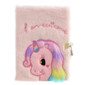Best Selling Cute Fancy Gift for Kids and Girls Promotion Customized Line Paper Plush Notebook with Lock