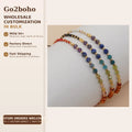 Go2boho Rainbow Color Dainty Semi-Precious Stone Bead Lucky Friendship Gifts Charm Bracelets Wholesale for Women