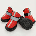 New Large Dog Pet Cotton Shoes with Fleece Lining Warm Shoes in Red and Grey Cotton Shoes for Golden Retrievers Bulldogs
