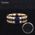 Starsgem Wedding Band Ring 10k 14k 18k Solid Gold Lab Grown Ruby Sapphire Emerald Cut Women Ring