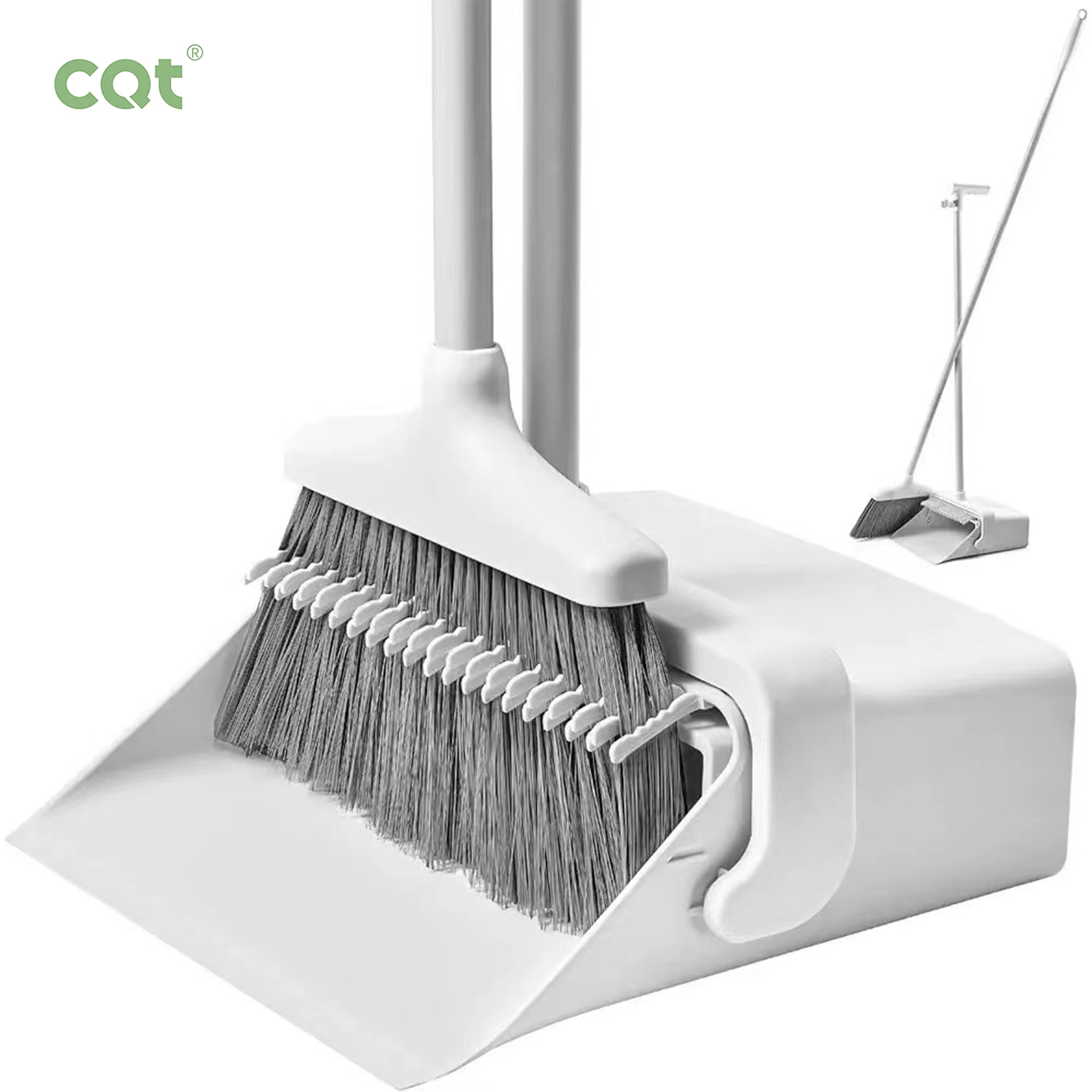 Home Cleaning Aluminum Stand with 120cm Length PET PP Plastic Broom Head Lobby Broom Dustpan Set Stand Store for Home Cleaning