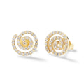 LOZRUNVE 925 Sterling Silver Gold Jewelry Full Pave Spiral Earring Studs