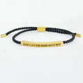 2026 Engraved Jewelry Gift Stainless Steel Tube Black Cord Adjustable Slide Knot Bracelet for Women & Men