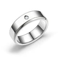 New Stainless Steel Double Bevel Edge High-end ZIRCON Ring Couple Fashion Jewelry