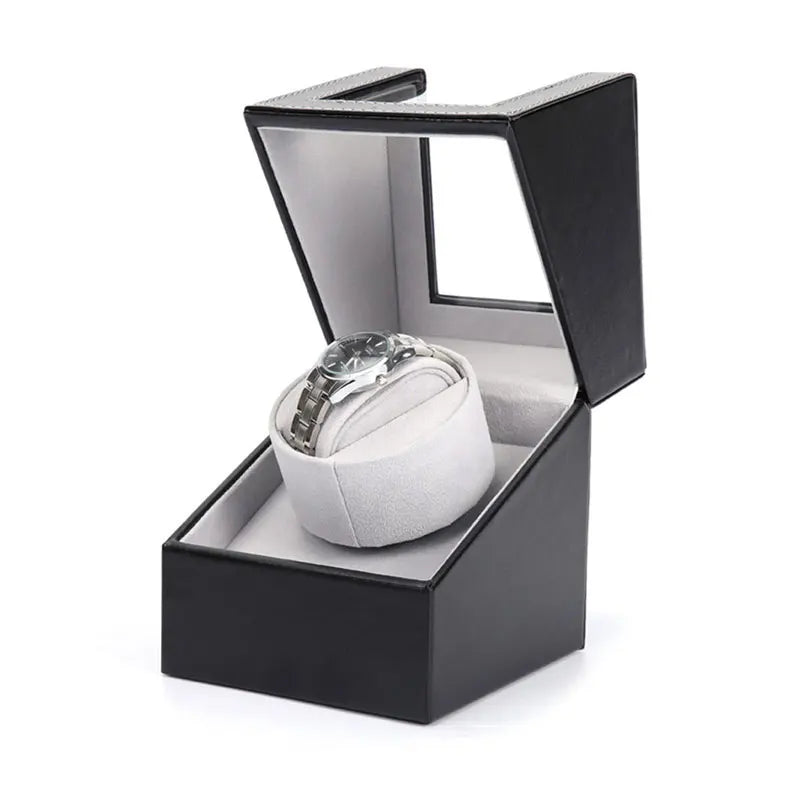 2023 Custom Luxury PU Leather Watch Box Rectangle Shape Wholesales Single Winder Automatic Watch Case for Business or Home Use