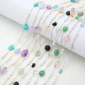 Diy Price Stainless Steel Jewelry Chain Necklace Irregular Crystal Natural Stone Pearl Natural Stone Chain