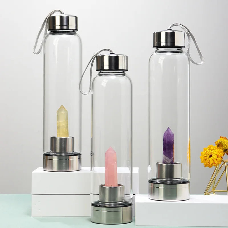 Wholesale Crystal Infused Water Bottle Crystals Quartz Crystal Cup Water Bottle