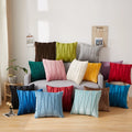 Vertical Terms Square Shape Poly Dutch Velvet Holland Velvet Striped Luxury Embroidery Cushion Cover