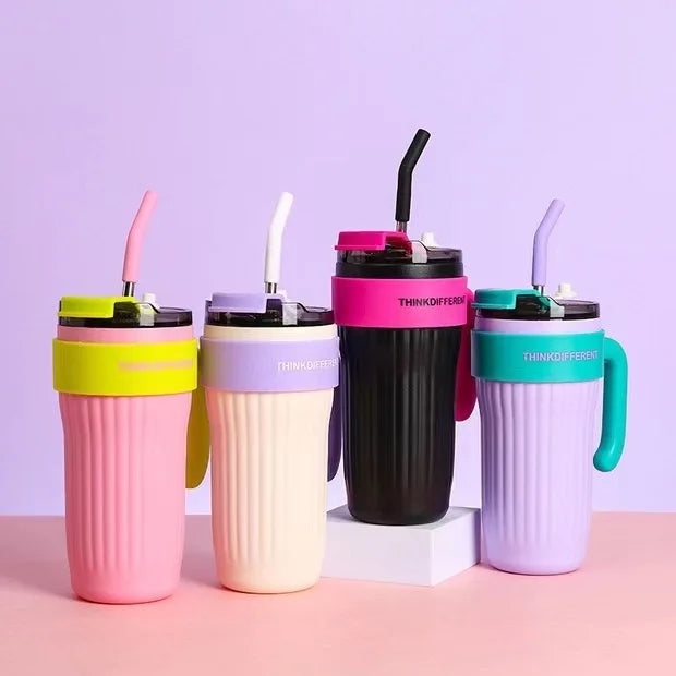 Reusable Tumbler Insulated Outdoor Sports Water Bottle with Handle and Straw Large Capacity Custom Logo Water Bottle for Travel