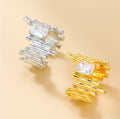 Trendy White Gold Zircon Circular Shape Copper Open Rings for Women Adjustable Bride Wedding Ring Luxury Jewelry