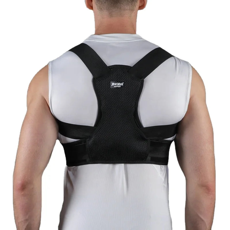 JINGBA Private Label Breathable Bodybuilding Back Straightener Support Upper Back Brace Posture Corrector for Women and Men