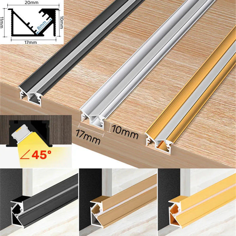 Recessed Linear Light Trough Slim LED Linear Lamp Bar Aluminium Profile Concealed Backlight Cabinet Bar Lamp Aluminum Profile