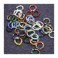 Handmade Natural Quartz Healing Crystal Rings 4mm Small Gemstone Beaded Adjustable Rings for Daily Life