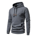 Men Plain Plaid Quilted Plus Size Pullover Hooded Street Wear Long Sleeve Hoodies