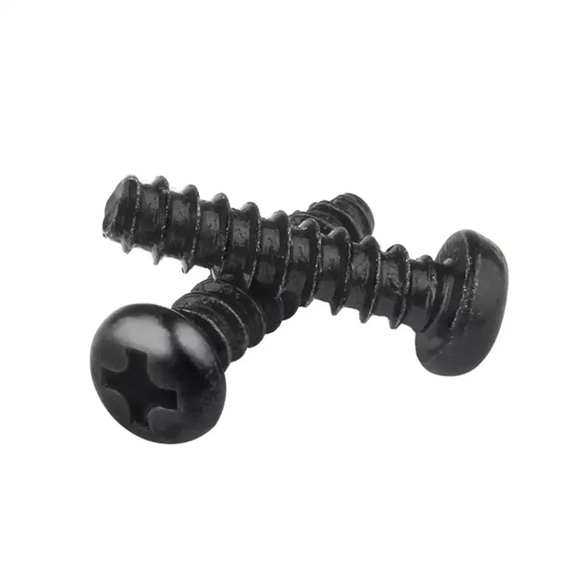 M1M1.2M1.4M2 Mini Phillips Pan Head Flat Tail Self Tapping Screws Cross Round Head Flat End Small Bolts Nickel/Black Zinc Plated