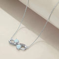 YFN Romantic Jewelry 925 Sterling Silver Opal Infinite Love Pendant Necklace Engraved I Love You Forever Necklace