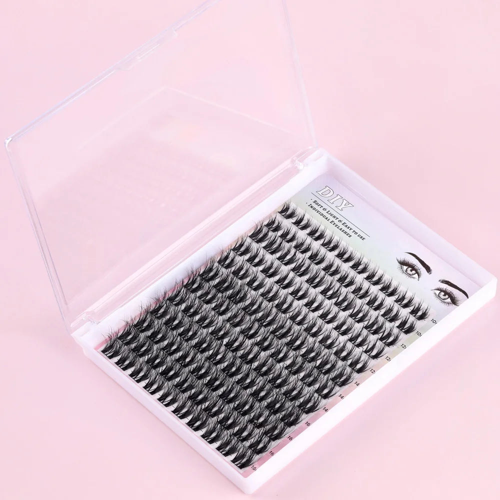Eyelash Cluster Extensions Mix Curl Diy Eyelash Extension Pre Cut Segment Kit Individual Cluster Diy Eyelash Extensions Kit
