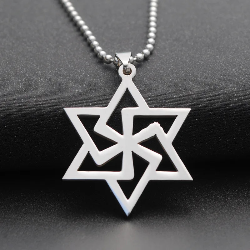 Customized Sliced Stainless Steel Star Pendant Necklace Chain SCP057