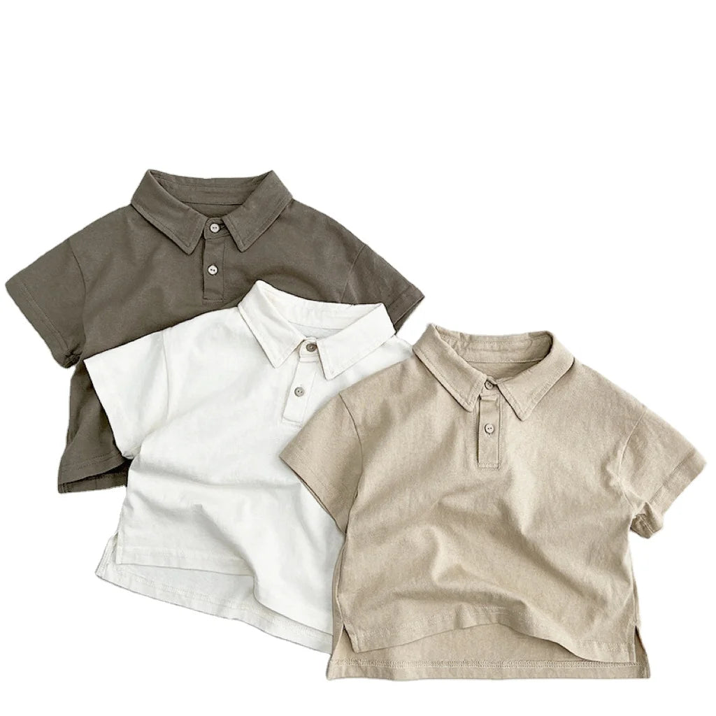 2024 Summer Children's Cotton Short-sleeved T-shirt Boys' Polo Shirt Children T-shirt