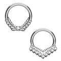 Wholesale G23 Titanium Laurel Wreath With CZ Center Septum Hoop Nose Ring Ear Cartilage Tragus Helix Women Body Piercing Jewelry