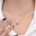 Chris April 316L Stainless Steel PVD Gold Plating Devil Eye Enamel Necklace