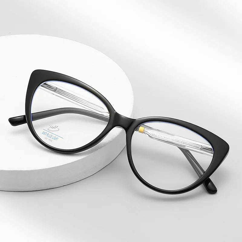 Octagon New Arrival Tr90 Optical Frame Cat Eye Big Frame Eyeglasses for Women
