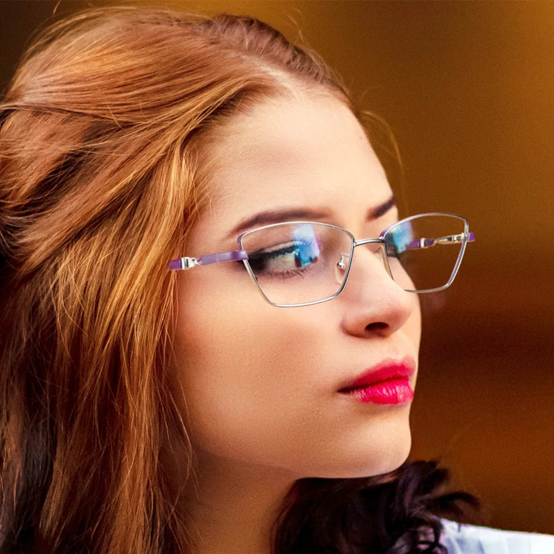 MORESE Small Butterfly Shape Frame 3012 Metal Glasses Same Style Titanium Glasses