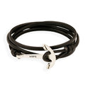 Wholesale Creative Men's Leather Rope Braided Bracelet Anchor Hook Jewelry Accessories for Men Women
