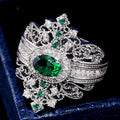 Silver Plated Cubic Zirconia Rings Shiny CZ Zircon Stone Paved Stackable Eternity Wedding Palace Style Copper Ring