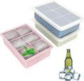 Reusable and BPA Free Silicone Ice Cube Molds Tray with Removable Lids for Whiskey