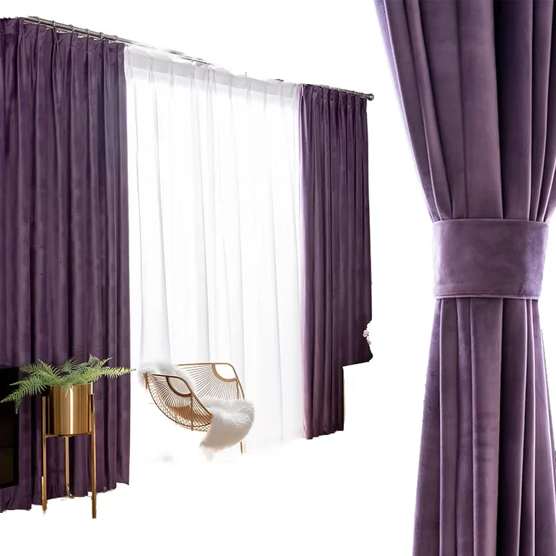 Modern Blackout 100% Polyester Window Curtain Fabric General Pleat All-Season Hotel Home Decor Woven Technique Living Room 280cm
